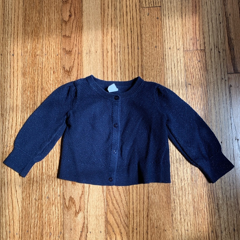 Baby Gap Navy Blue Sparkle Cardigan, 18-24 months